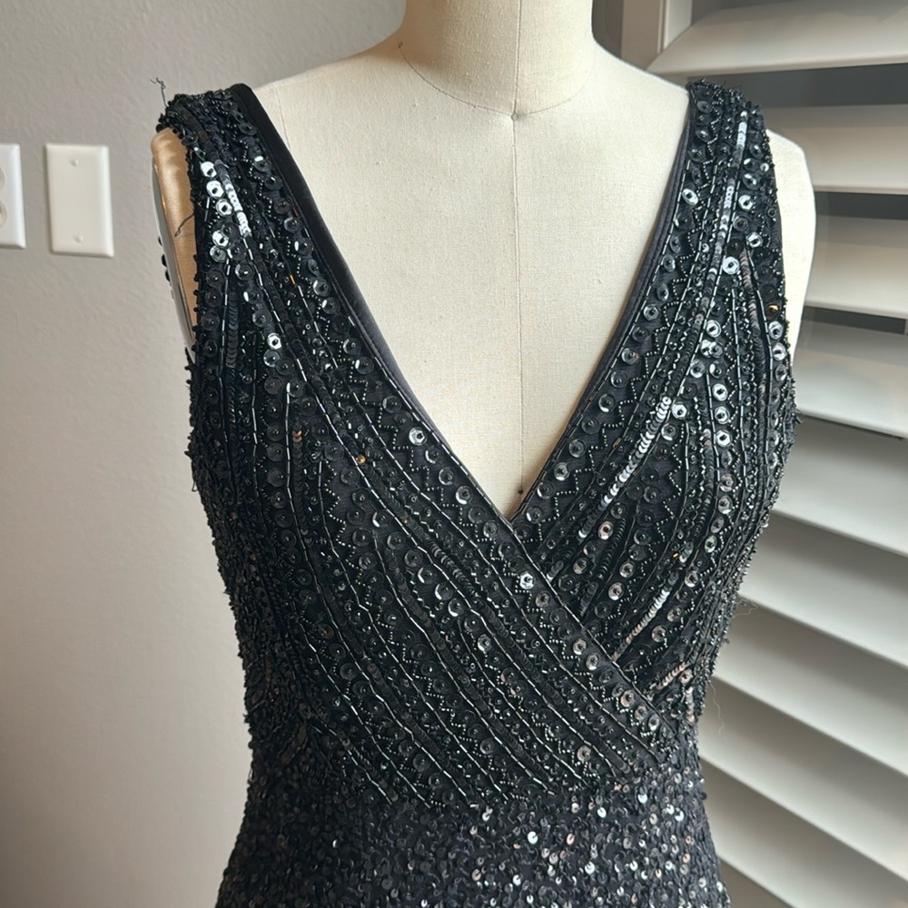 Rachel Gilbert black sequin dress 6